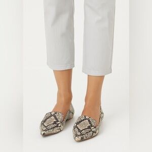 Steve Madden Snakeskin Loafers Black and Cream